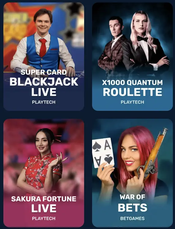Live casino games covers